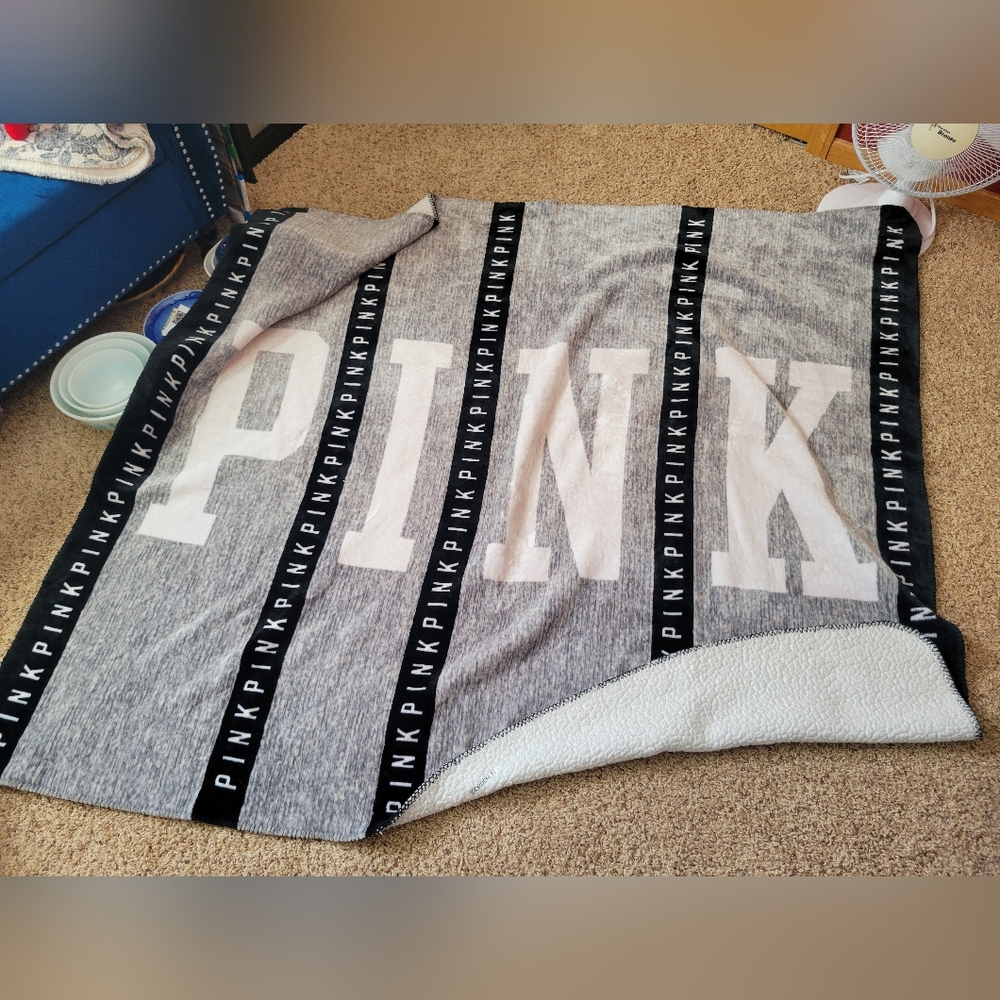 Victoria's Secret Gray and Black Blanket